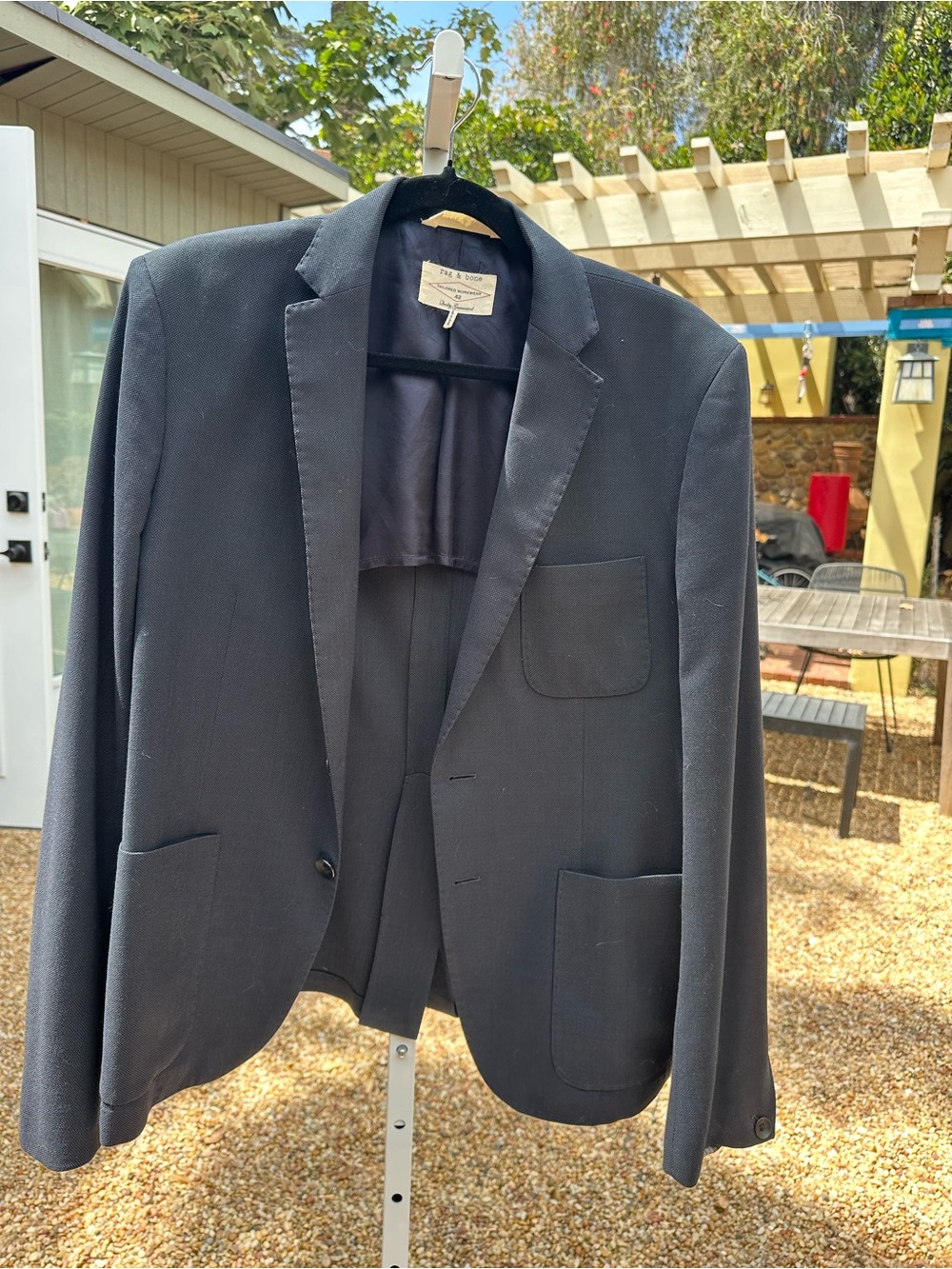rag & bone Men's Navy Patch-Pocket Blazer